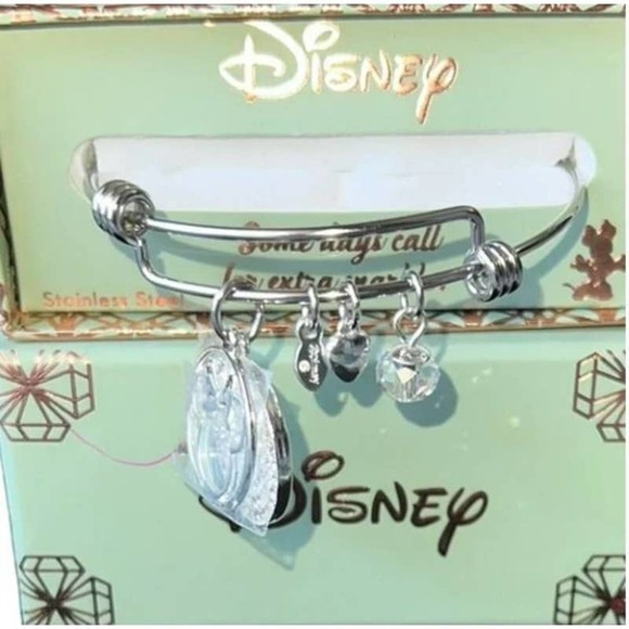 New Disney Minnie Mouse 8in Crystal Bangle Bracelet (Extra Sparkle Days) - NIB - Picture 6 of 11